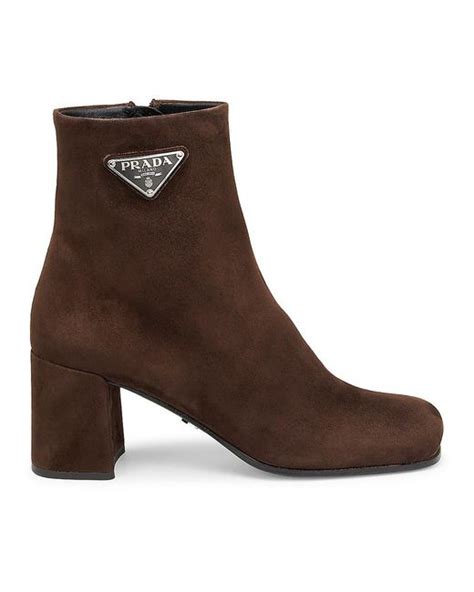 prada tronchetti leather ankle boots|prada suede booties.